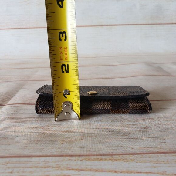 Authentic Louis Vuitton Damier Ebene 4 Key Holder Brown Unisex Designer Luxury - Picture 15 of 16